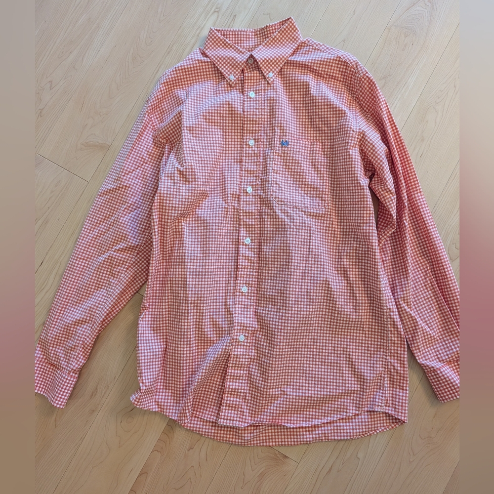 Coast Orange Gingham Button Down - image 1